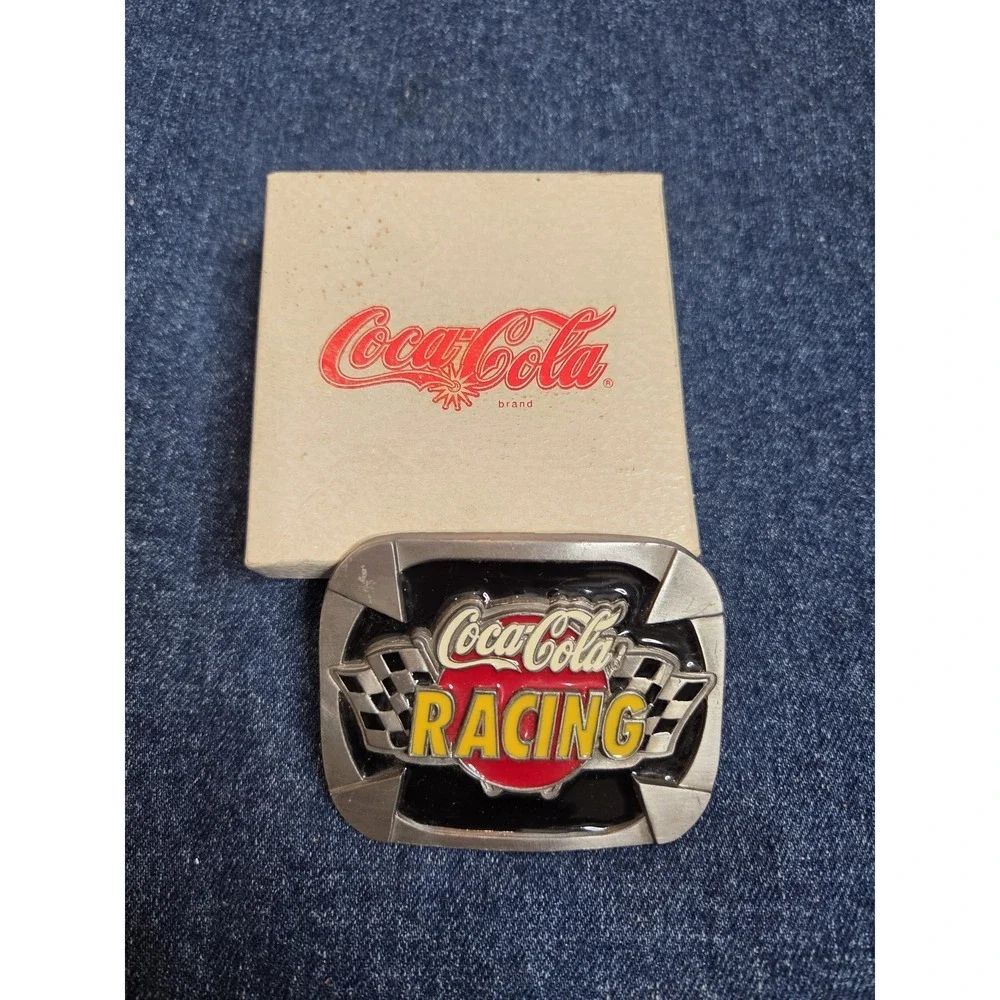 90s Coca-Cola Racing Belt Buckle w/ COA - Original Box 1997 Limited